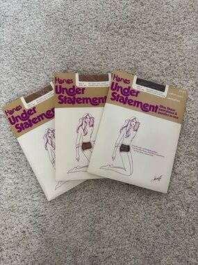 Hanes Vintage Under Statement Sheer Pantyhose Taupe/Little Color Size B 3 pair
